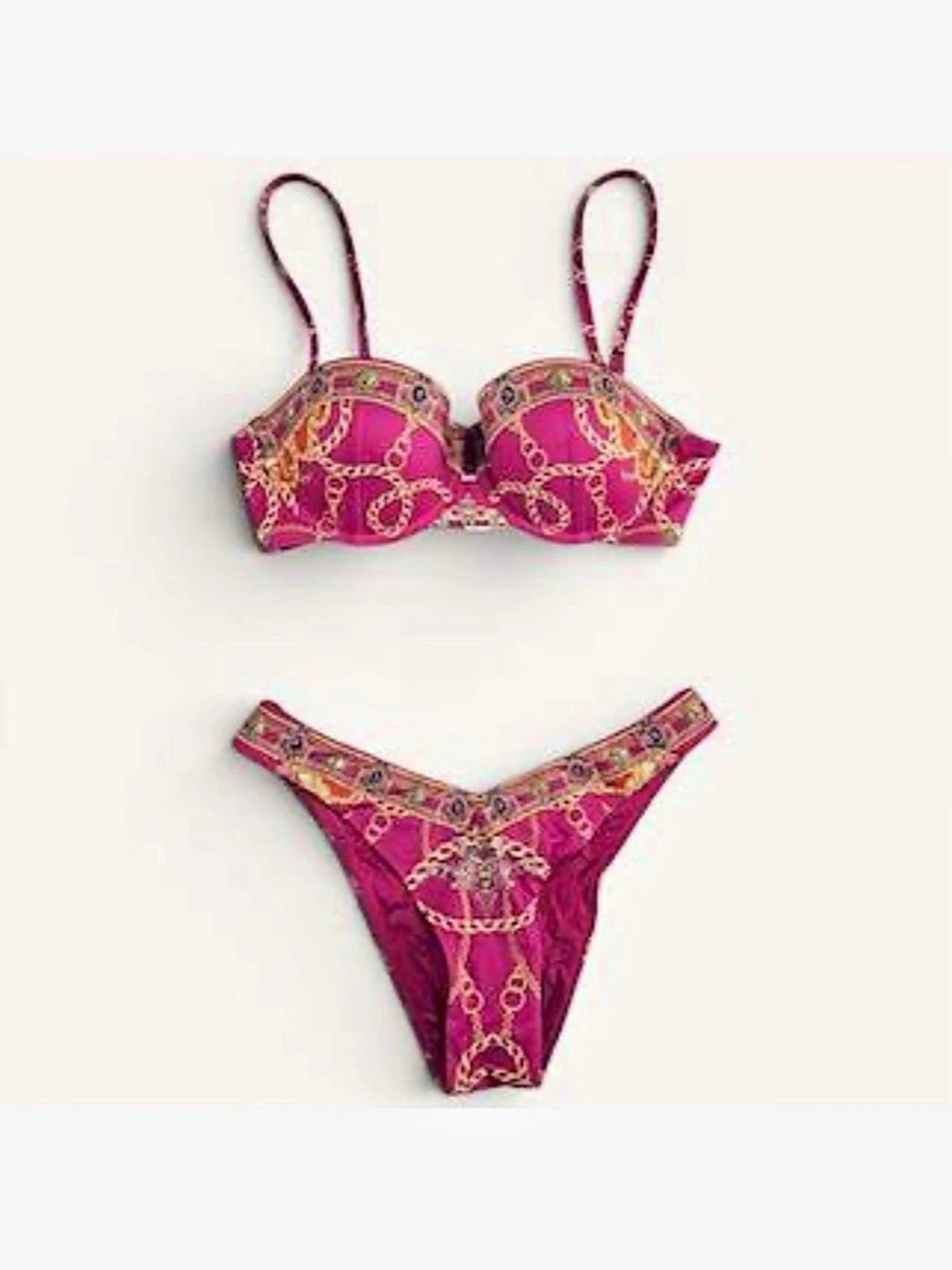 Camilla Romántico Pink & Gold Bikini Set NWT